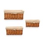 Lot de paniers Kipit HX31033S/3 Naturel Polyester osier 50 % coton 39 x 16,5 x 29 cm (6 Unités)