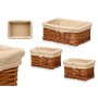 Lot de paniers Kipit HX31449S/3 Naturel Polyester osier Tissu 50 % coton 39 x 16 x 30 cm (6 Unités)