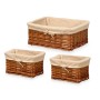 Juego de Cestos Kipit HX31449S/3 Natural Poliéster Mimbre Tela 50 % algodón 39 x 16 x 30 cm (6 Unidades)
