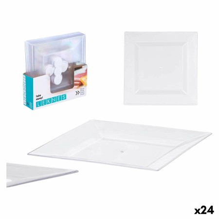 Set de Platos Leknes CK80668-1-T Transparente Plástico 27,3 x 2,3 x 27,3 cm (24 Unidades)