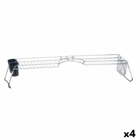 Égouttoir pour Évier Kinvara W3422A-1 Noir Argenté Métal polypropylène 44 x 11 x 16 cm (4 Unités)