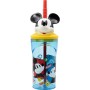 Verre avec Paille Mickey Mouse CZ11336 3D Bleu