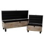 Banquette DKD Home Decor  Noir Gris Bois Marron Polyester (120 x 40 x 42 cm)