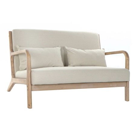 Canapé DKD Home Decor Beige Lin Bois d'hévéa (122 x 85 x 74 cm)