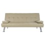 Canapé Convertible DKD Home Decor Beige Métal Polyester Bois d'hévéa (185 x 80 x 88 cm)