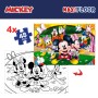 Set de 4 Puzzles Mickey Mouse 35 x 1,5 x 25 cm 48 Pièces (6 Unités)
