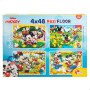 Set de 4 Puzzles Mickey Mouse 35 x 1,5 x 25 cm 48 Pièces (6 Unités)