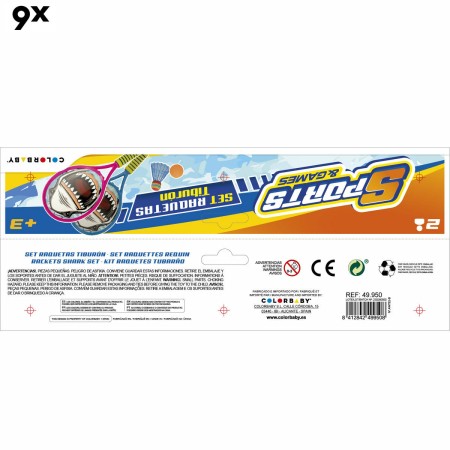 Juego de Raquetas Colorbaby 22 x 48 x 1,8 cm (6 Unidades)