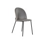 Chaise de Salle à Manger DKD Home Decor Noir Métal Gris clair (44 x 53 x 82 cm)