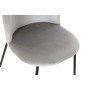 Chaise de Salle à Manger DKD Home Decor Noir Métal Gris clair (44 x 53 x 82 cm)