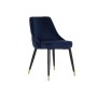 Chaise de Salle à Manger DKD Home Decor Bleu Métal Polyester Velours (52,5 x 57 x 85,5 cm)