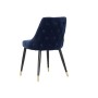 Chaise de Salle à Manger DKD Home Decor Bleu Métal Polyester Velours (52,5 x 57 x 85,5 cm)