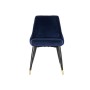 Chaise de Salle à Manger DKD Home Decor Bleu Métal Polyester Velours (52,5 x 57 x 85,5 cm)