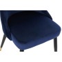 Chaise de Salle à Manger DKD Home Decor Bleu Métal Polyester Velours (52,5 x 57 x 85,5 cm)