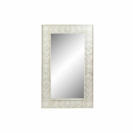 Miroir mural DKD Home Decor Blanc Bois de manguier Losanges (154 x 4 x 92 cm)