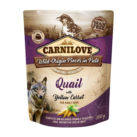 Comida húmeda Carnilove Dog Pouch Quail & Yellow carrot 300 g