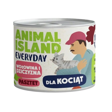 Aliments pour chat ANIMAL ISLAND Everyday Beef and game for kittens Viande de bœuf 185 g