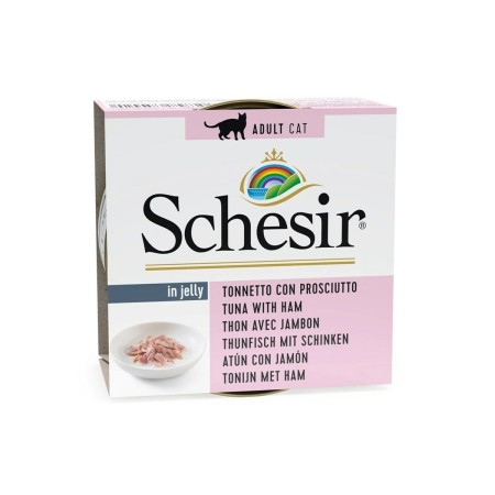 Aliments pour chat Agras Pet Foods SCHESIR Tuna with ham in jelly Poisson 85 g