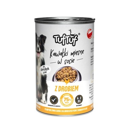 Comida húmeda Tuftuf Chunks in gravy with poultry