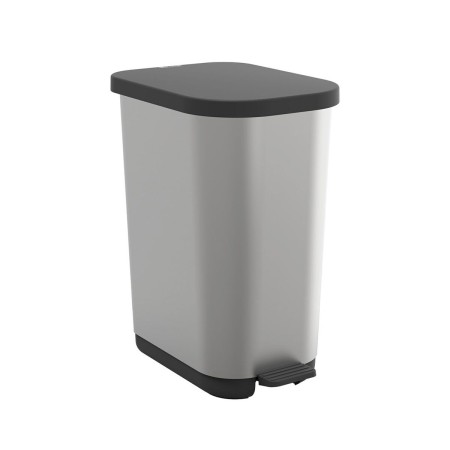 Cubo de basura Rotho Ribo Silver Plata Plástico 35 L
