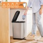 Cubo de basura Rotho Ribo Silver Plata Plástico 35 L