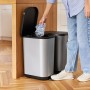 Cubo de basura Rotho Ribo Silver Plata Plástico 35 L