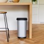 Poubelle Rotho Ribo Silver Argent Plastique 35 L