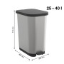 Cubo de basura Rotho Ribo Silver Plata Plástico 35 L