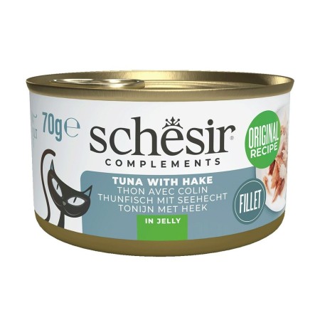 Aliments pour chat Agras Pet Foods SCHESIR Complements Tuna with hake in jelly Poisson 70 g