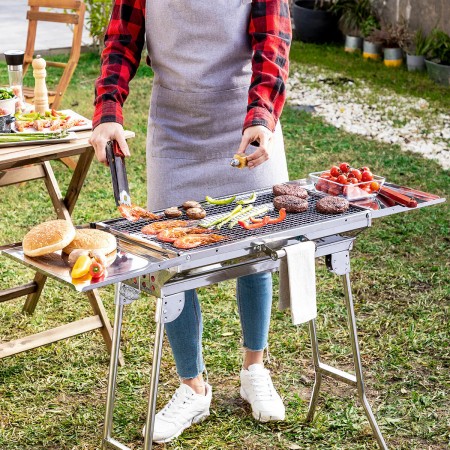 Barbacoa Plegable de Acero Inoxidable para Carbón InnovaGoods Acero Inoxidable (Reacondicionado A)