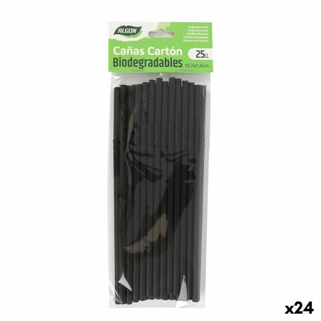 Paille réutilisable Algon Noir 19,7 x 0,6 cm 25 Pièces 24 Unités