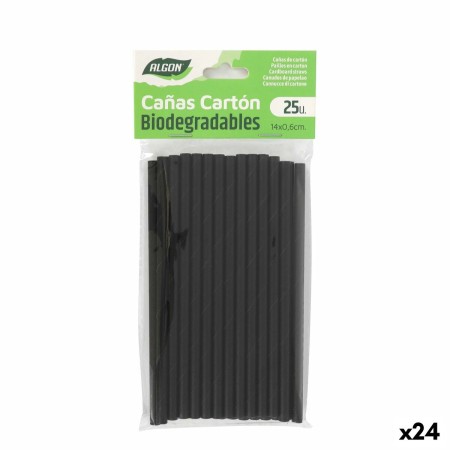 Paille réutilisable Algon Noir 14 x 0,6 cm 25 Pièces 24 Unités