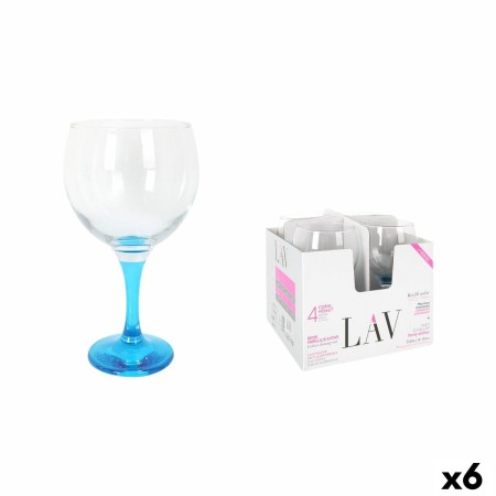 Verre à cocktail LAV Bleu 4 Pièces (6 Unités)