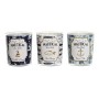 Bougie DKD Home Decor Bleu Cire Verre 17 x 5 x 6 cm (3 Unités)
