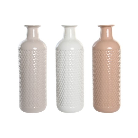 Jarrón DKD Home Decor Terracota Malva Rosa claro Dolomita 13 x 13 x 41 cm (3 Unidades)