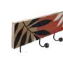 Perchero de Pared DKD Home Decor Multicolor Hierro Madera de mango Tropical Hoja de planta Lacado 38 x 5 x 18 cm (2 Unidades)