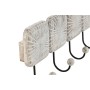 Perchero de Pared Home ESPRIT Blanco Negro Hierro Madera de mango Urbano 41 x 7 x 17 cm
