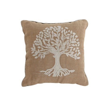 Cojín Home ESPRIT Blanco Marrón Árbol Romántico 45 x 15 x 45 cm (2 Unidades)