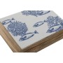 Boîte à bijoux Home ESPRIT Bleu Blanc Naturel Bois de manguier 25 x 17,5 x 8 cm (2 Unités)