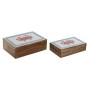 Caja-Joyero Home ESPRIT Multicolor Madera de mango 25 x 17,5 x 8 cm (2 Unidades)