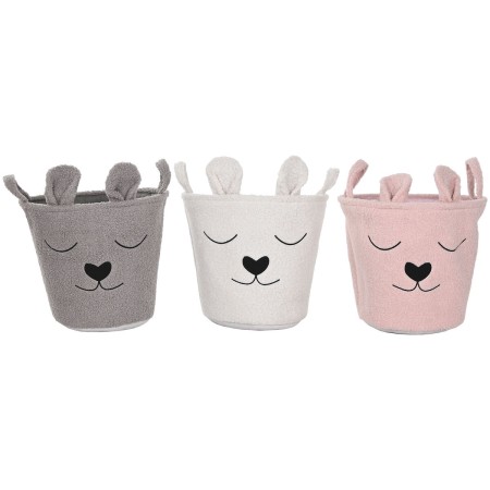 Cesta Home ESPRIT Marrón Beige Rosa (3 Unidades)