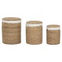 Juego de Cestas Home ESPRIT Blanco Natural Hierba marina Tropical (3 Piezas)