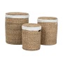 Juego de Cestas Home ESPRIT Blanco Natural Hierba marina Tropical (3 Piezas)