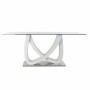 Table de Salle à Manger DKD Home Decor Verre Argenté Transparent Blanc Bois MDF (180 x 90 x 76 cm)