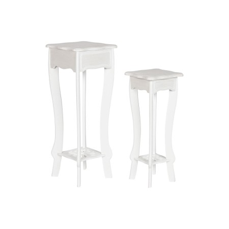 Juego de 2 mesas Home ESPRIT Blanco 30 x 30 x 76,5 cm