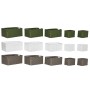 Juego de Cestas Home ESPRIT Verde Gris Crema Metal Polipropileno (3 Unidades)