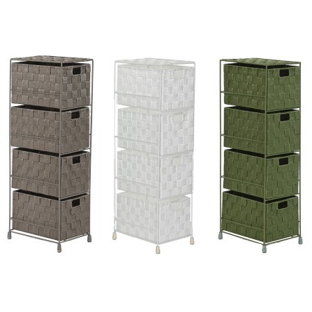 Cajonera Home ESPRIT Verde Gris Crema 24 x 18 x 68 cm (3 Unidades)