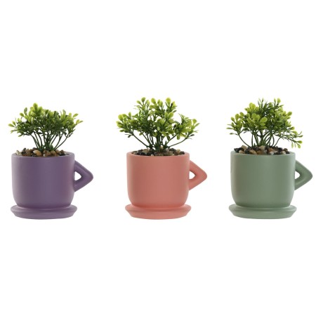Plante décorative Home ESPRIT Polyéthylène Ciment Urbaine 9 x 7 x 12 cm (3 Unités)
