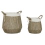 Cesto para la Ropa Sucia Home ESPRIT Blanco Natural Algas marinas 43 x 43 x 48 cm (2 Unidades)