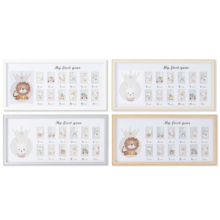 Marco de Fotos Home ESPRIT Cristal Madera MDF 56,5 x 2 x 27,5 cm (4 Unidades)
